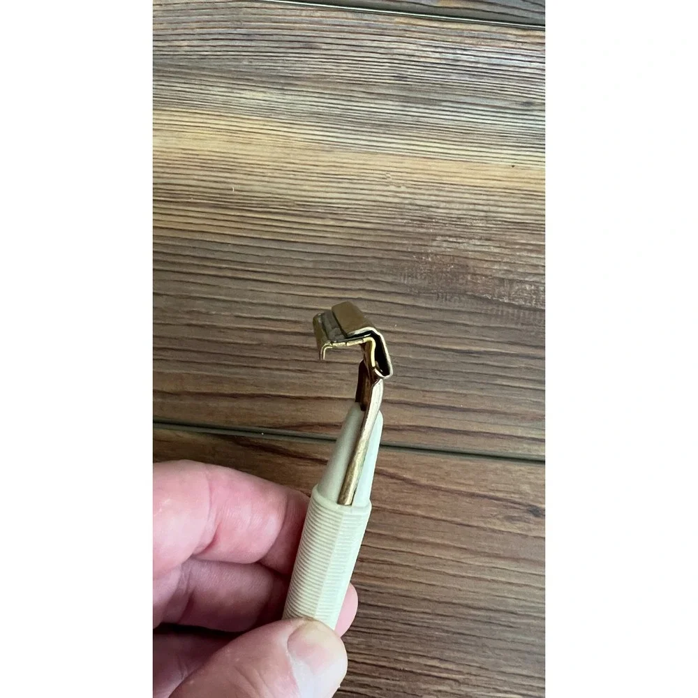 Vintage Schick Eversharp Injector Razor Type J Crown Cream Gold Made in USA